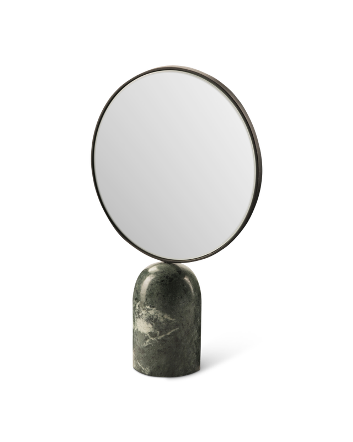 Oval Mirror with Marble Base Dark green